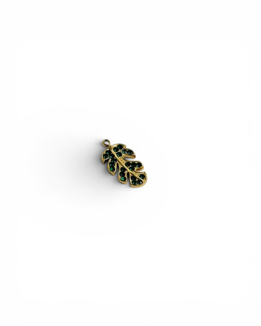 Feuille à strass vert