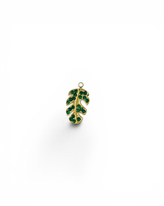 Feuille à strass vert