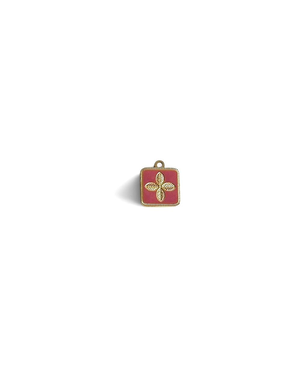 Breloque carré motif fleur